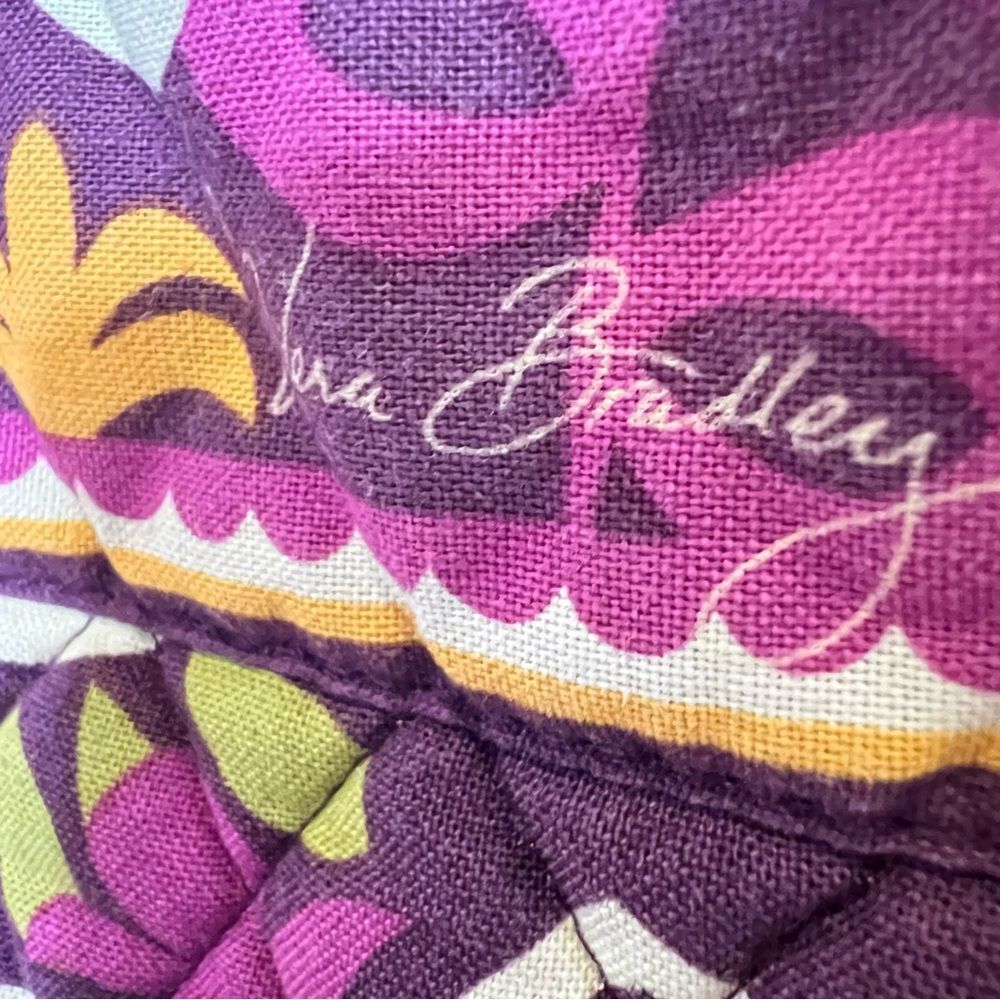 Vera Bradley Retired Plum Crazy Floral Pattern Tote Bag Purse - Picture 2 of 15